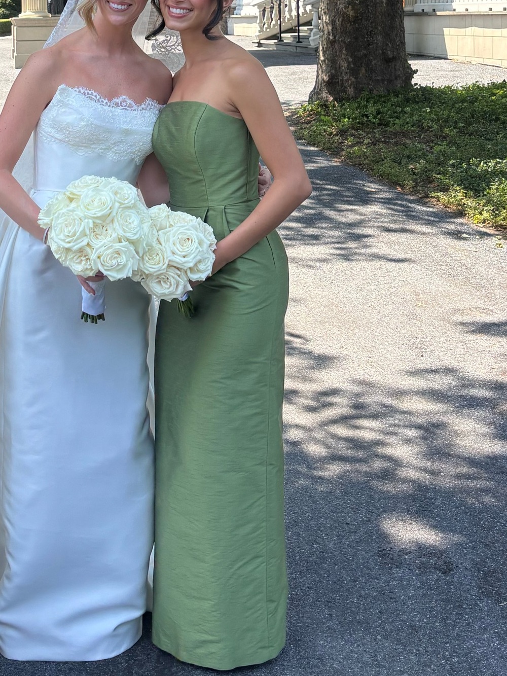 Strapless Olive Green Bridal Party Gown - Women Dresses Wedding